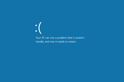 Afbeelding van een Blue Screen of Death (BSOD) in Windows 10