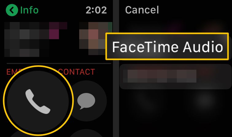 Wit telefoonpictogram, FaceTime Audio-knop