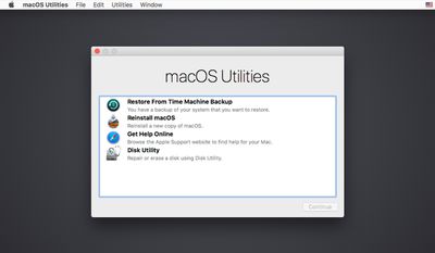 Herstelscherm voor macOS