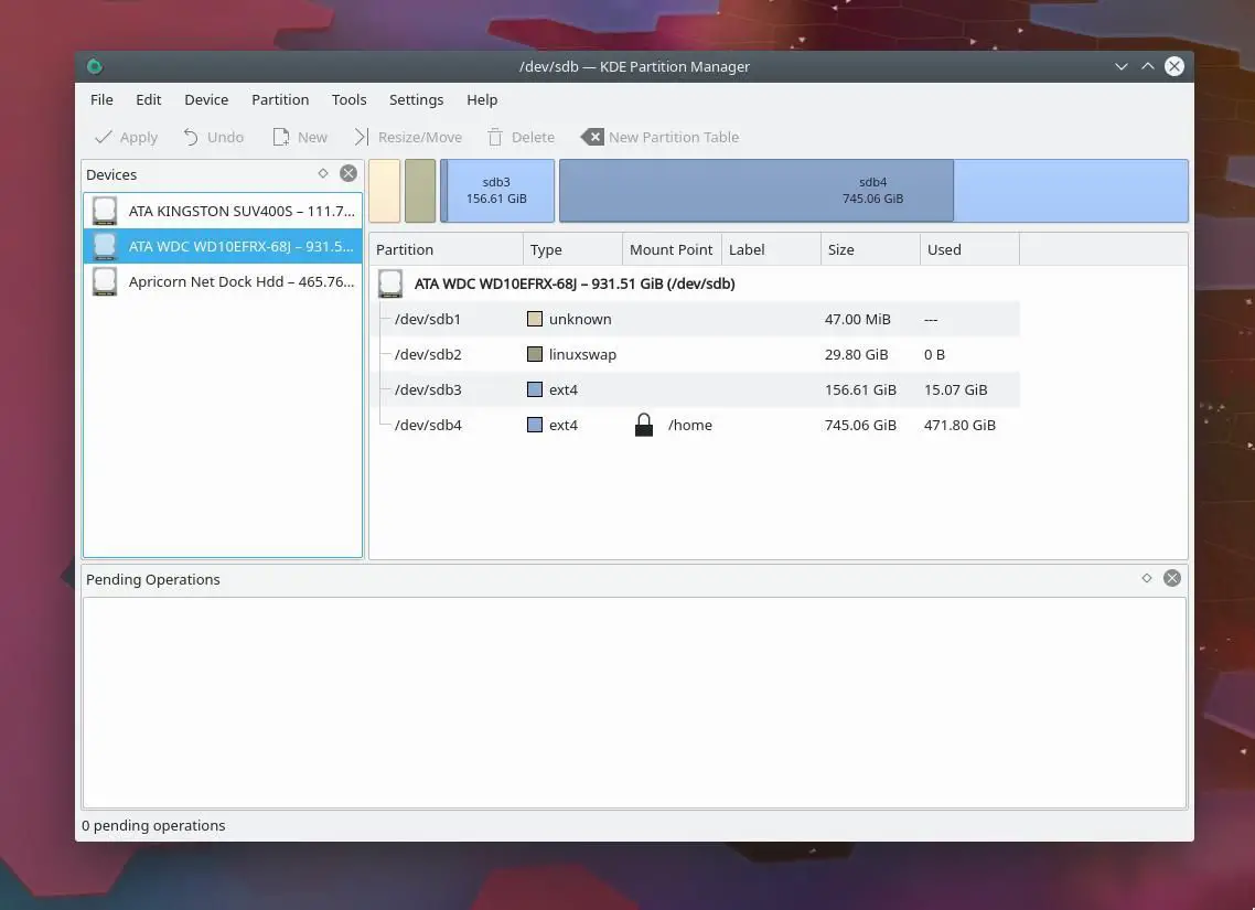KDE Partitiebeheer in Linux