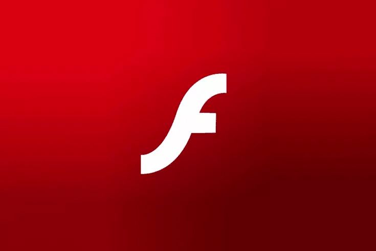 Adobe Flash-pictogram op een rood veld