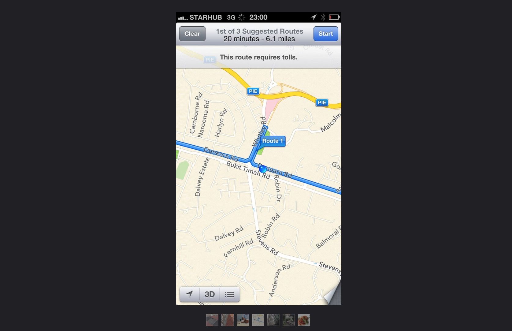 iOS 6 Apple Maps met een vreemde route