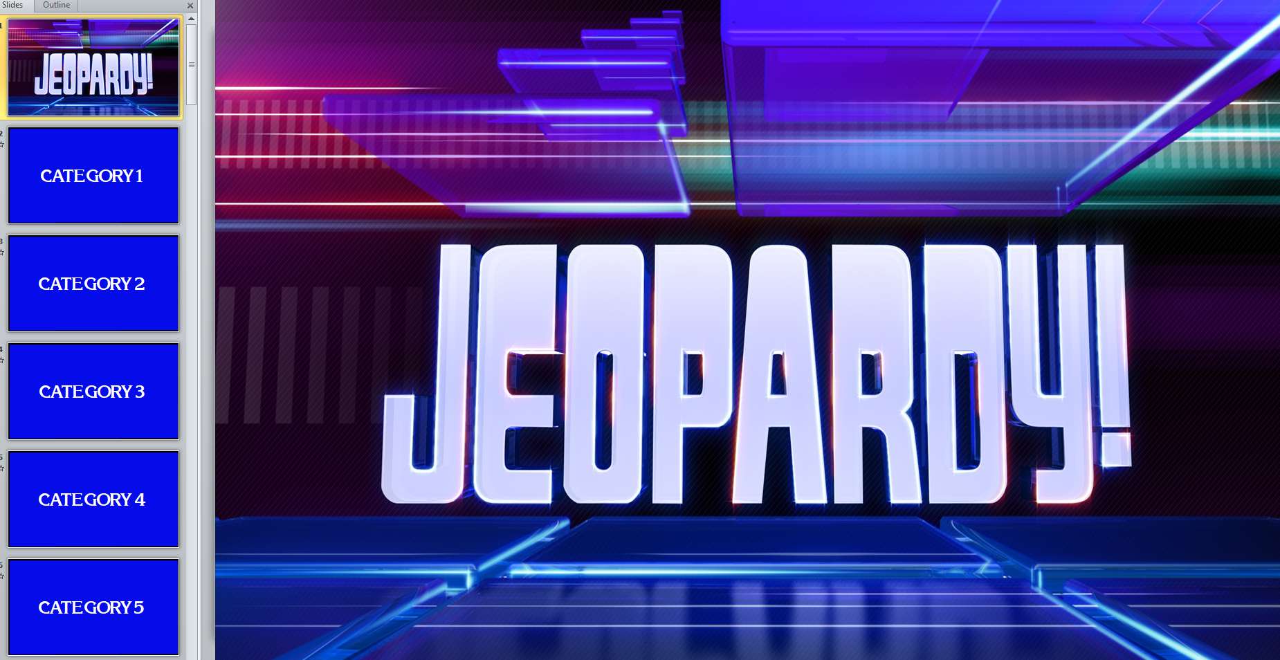Een Jeopardy-spelsjabloon bewerken in PowerPoint