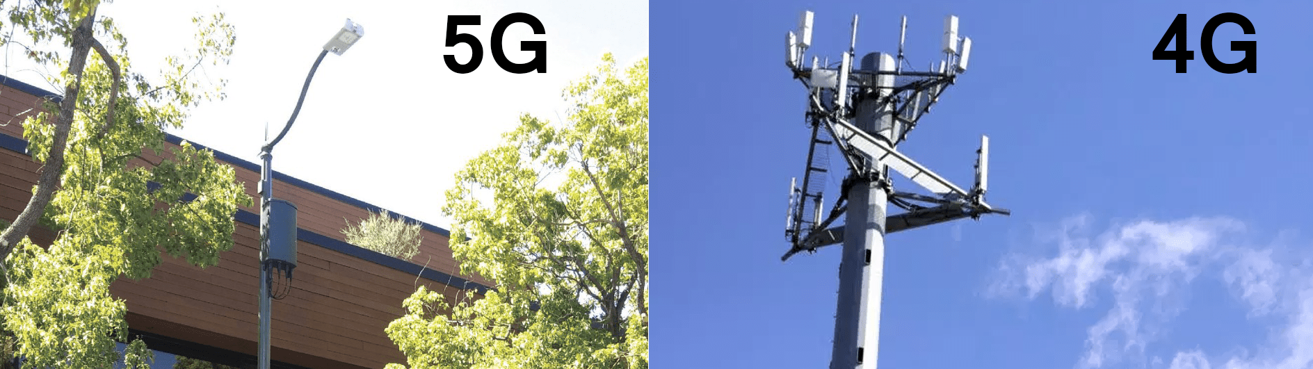 5G versus 4G-zendmasten