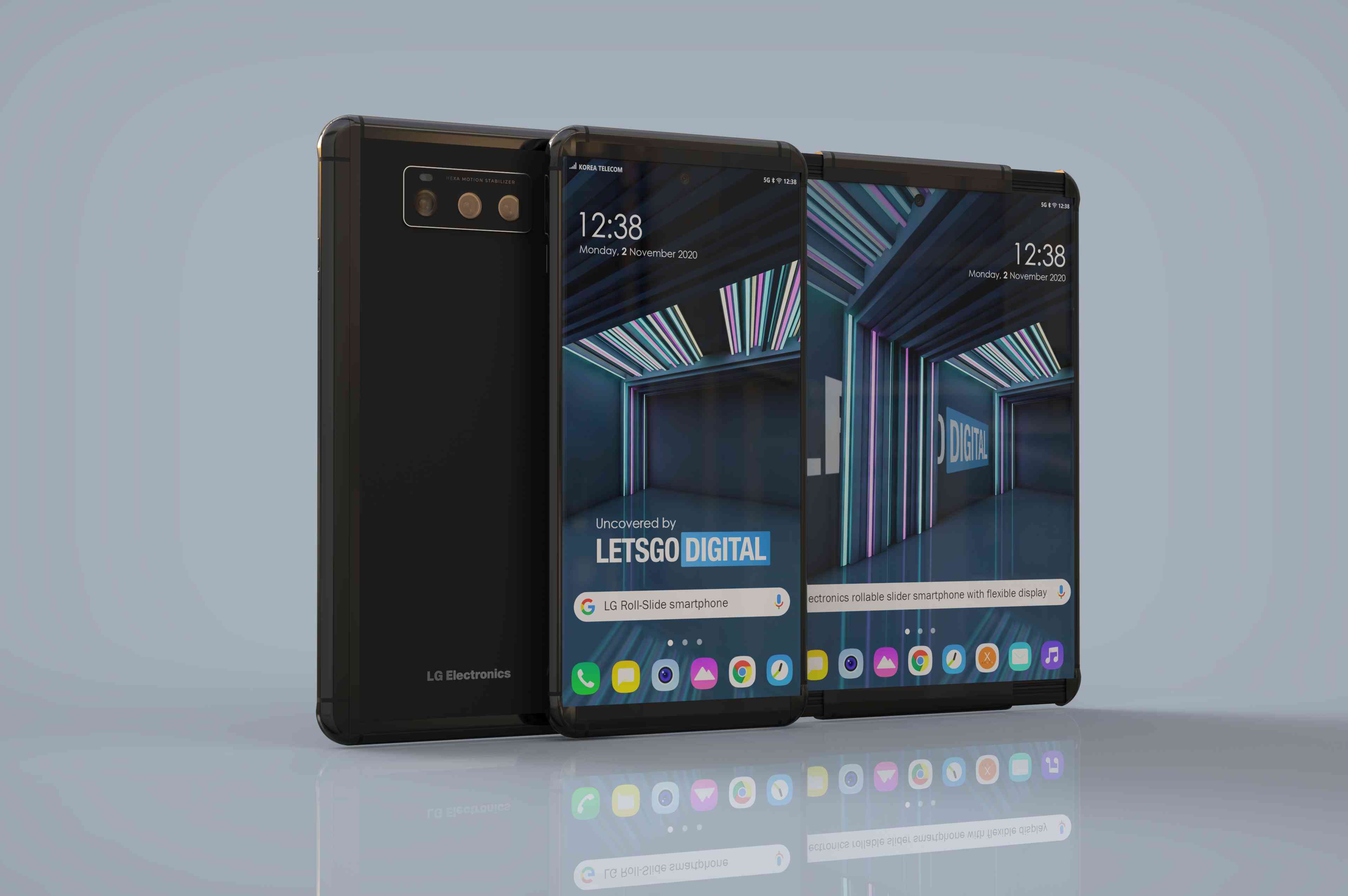 LG Slide Out telefoon 3D-rendering