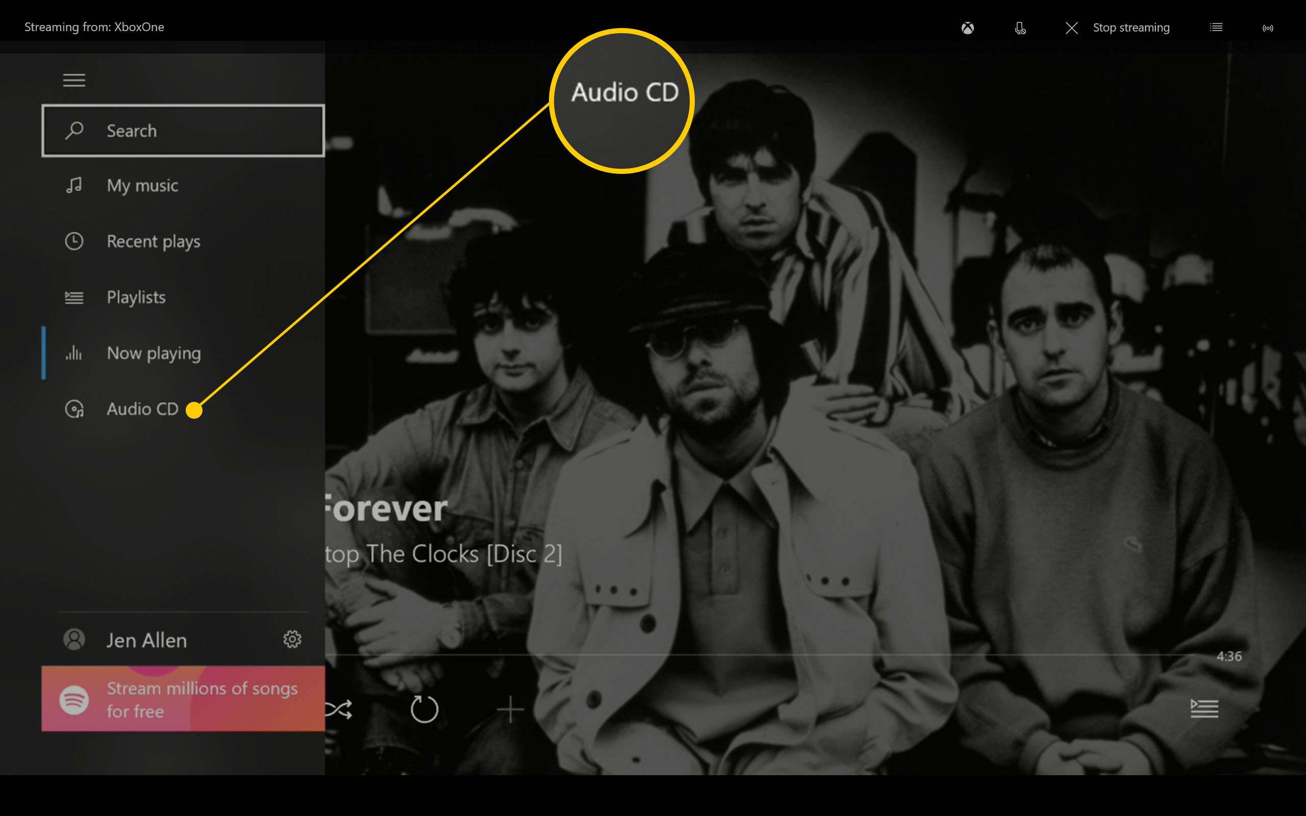De Groove Music-app van de Xbox One speelt automatisch een audio-cd af