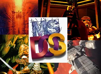 MS-DOS-logo en gamekunst