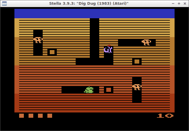 Atari 2600 Dig Dug op Stella-game-emulator