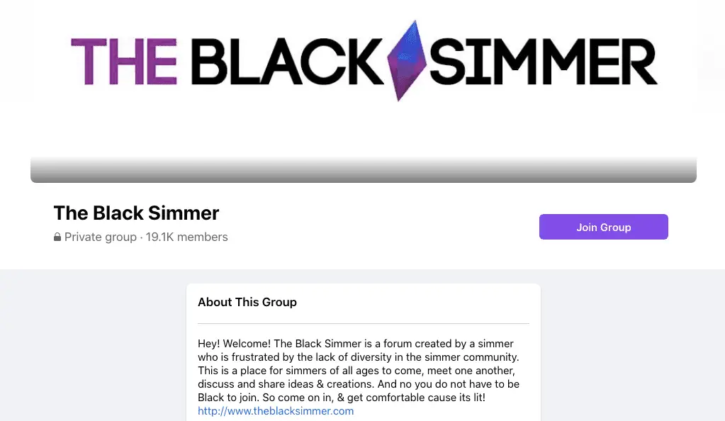 De Black Simmer Facebook-groep