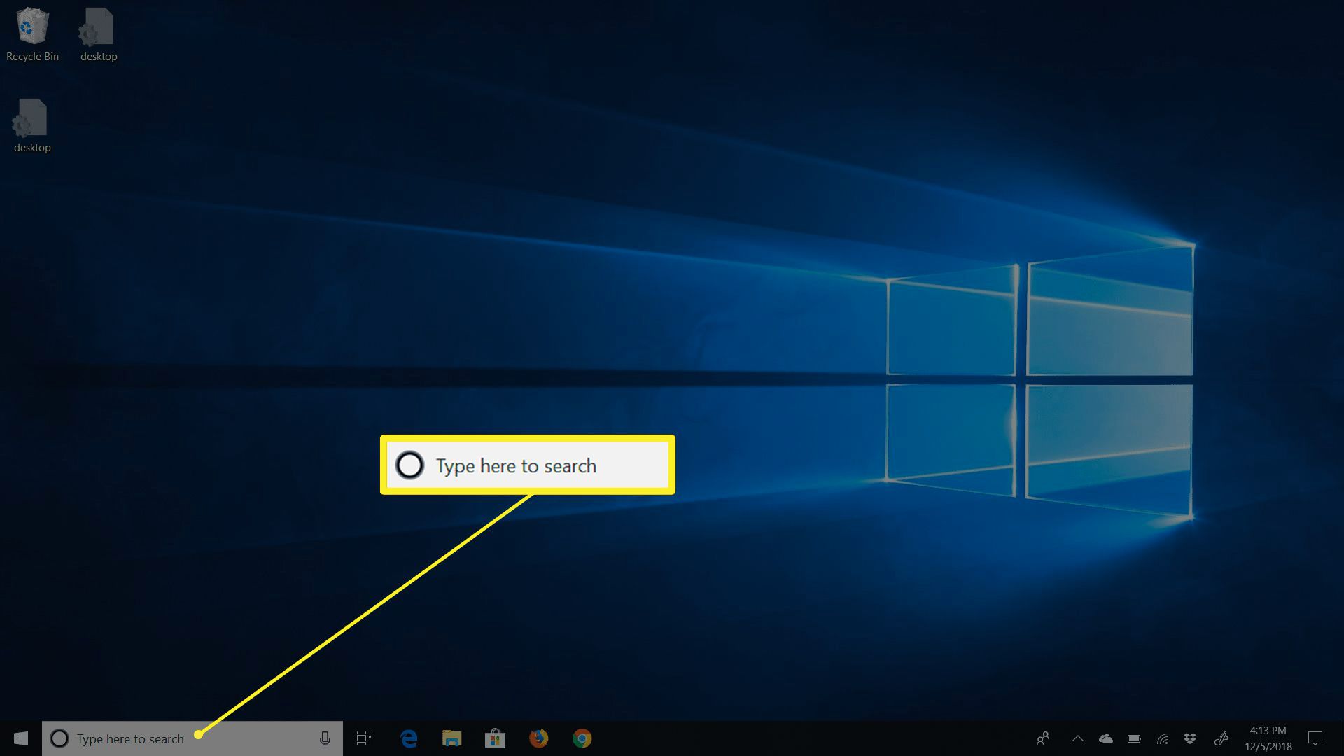 Zoekbalk in Windows 10