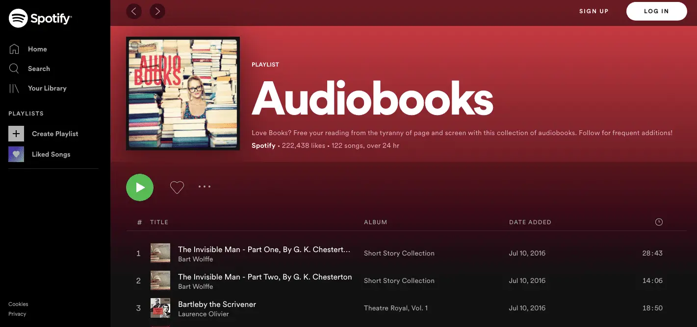 Audioboeken op Spotify