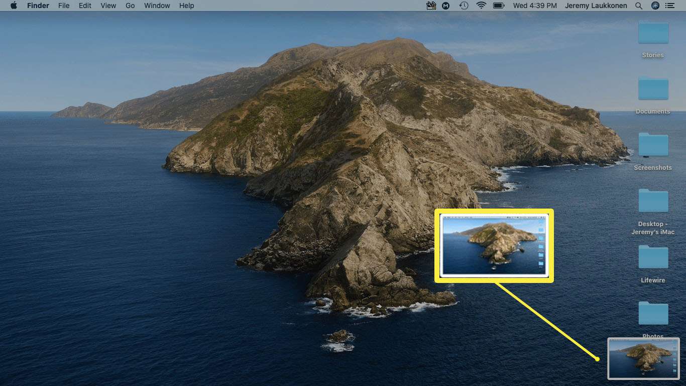 Een voorbeeld van een screenshot op een Mac.
