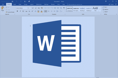 Het opstartscherm voor Microsoft Word