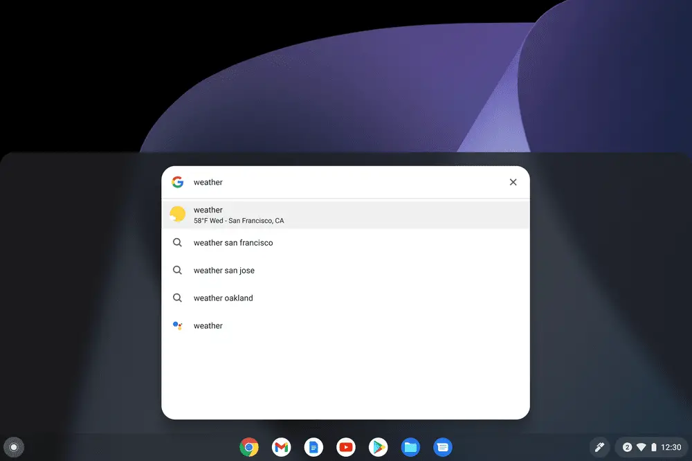 Screenshot van Google Launcher in Chrome OS.