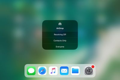 AirDrop in iOS 11-screenshot van controlecentrum