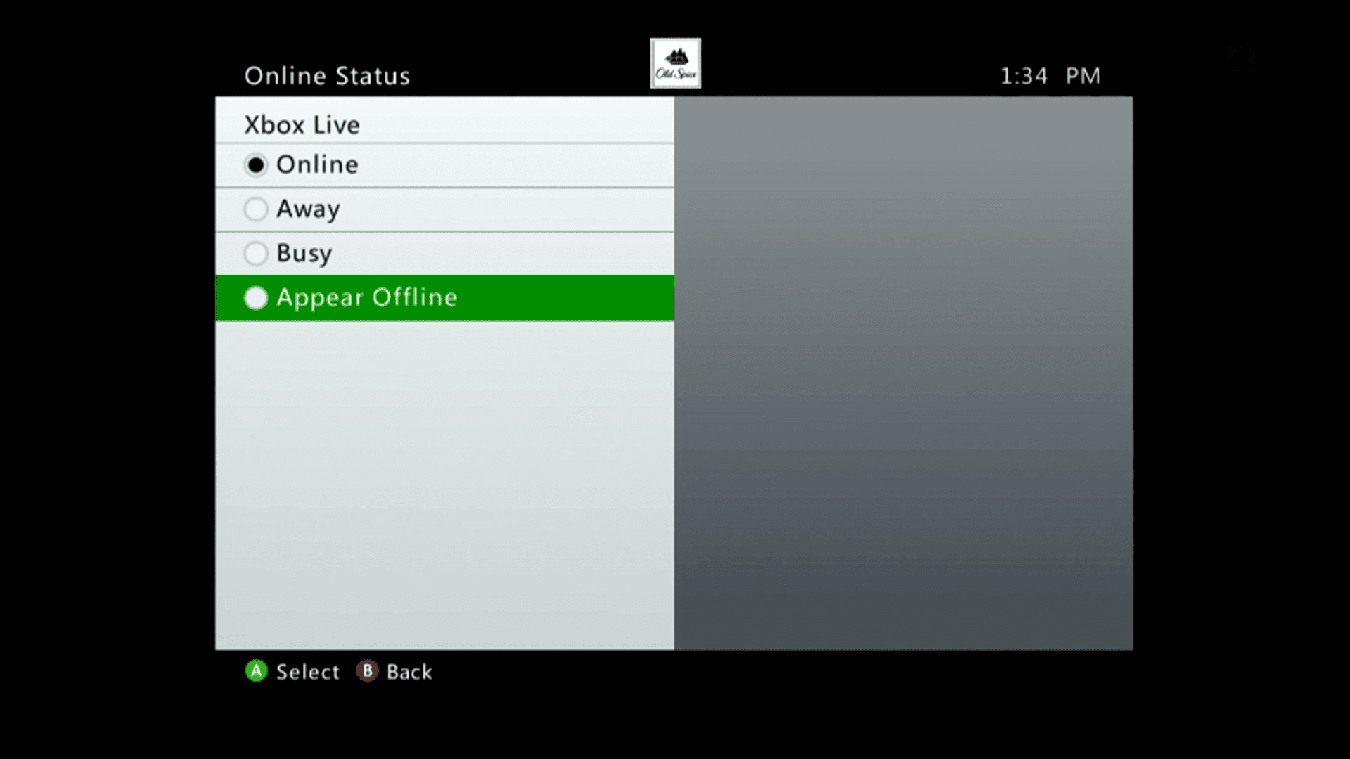 het Xbox 360 Online Status-menu