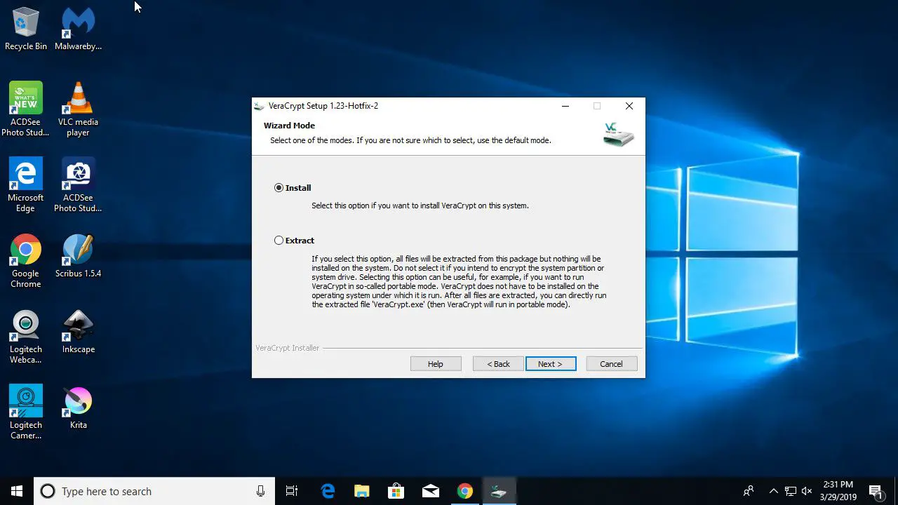 VeraCrypt installeren op Windows 10