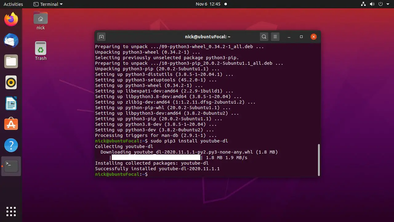 Installeer youtube-dl met Pip op Ubuntu