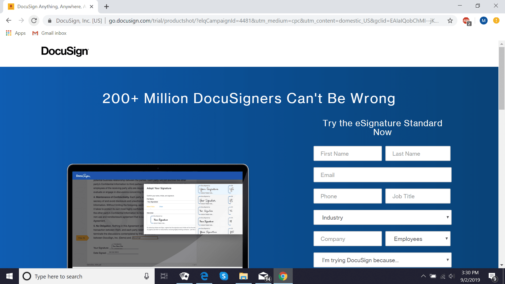 DocuSign-webpagina