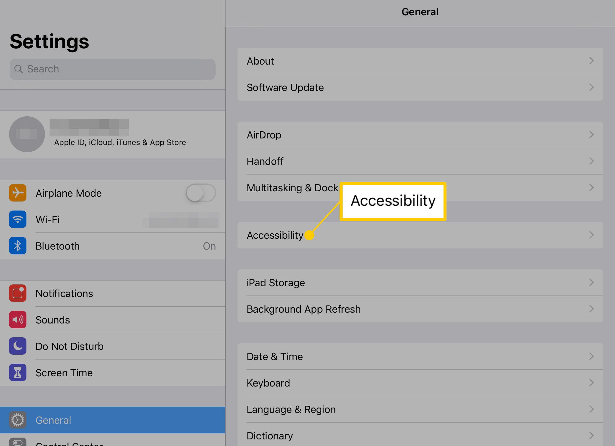 Toegankelijkheidsinstelling op iPad