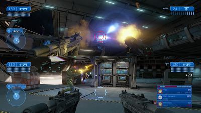 Screenshot voor de multiplayer op gesplitst scherm in Halo: Master Chief