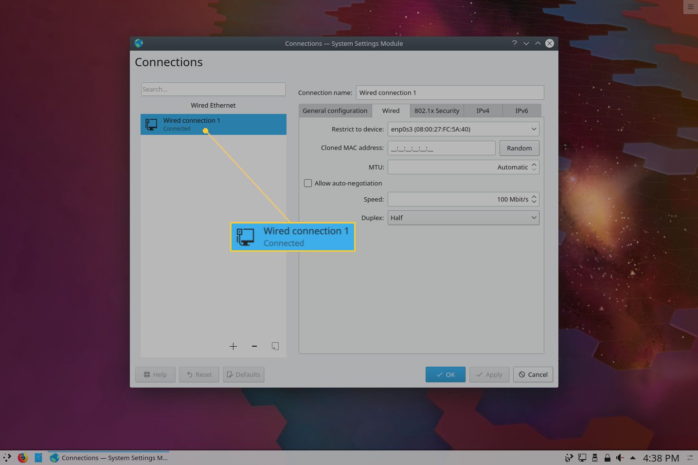 Screenshot van het KDE Connections-optievenster.