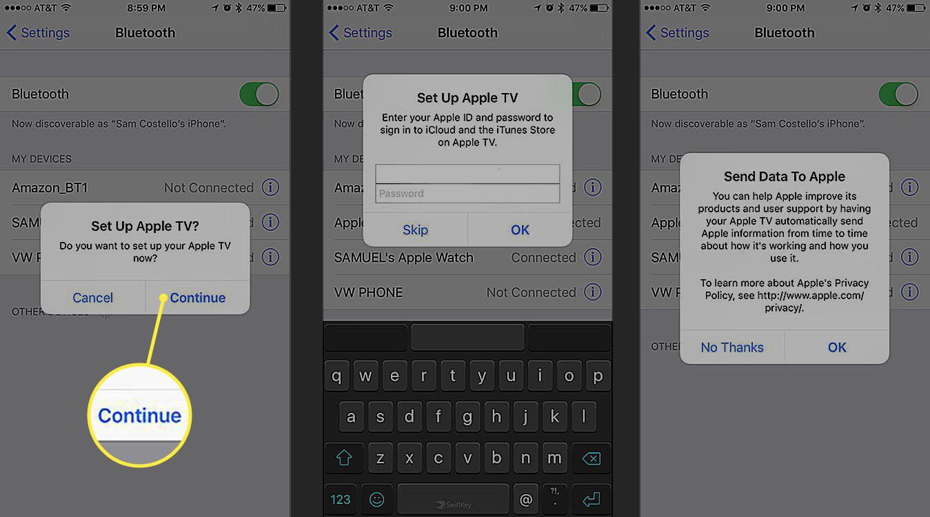 Apple TV instellen met iPhone, stap 2