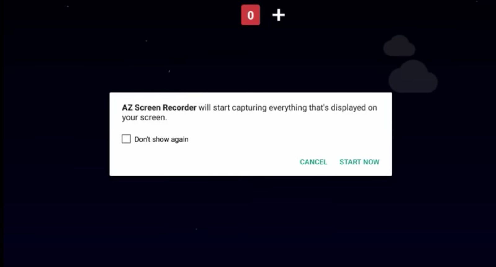 Een screenshot van de AZ Recorder app voor Android.