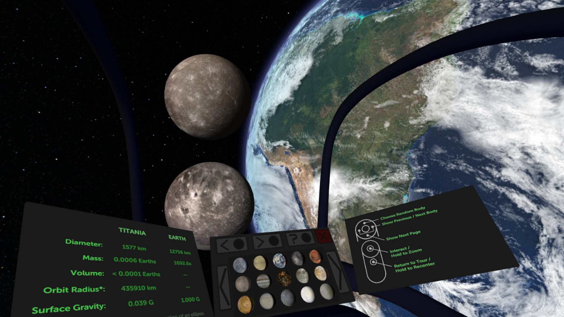 Schermopname van Titans of Space PLUS virtual reality-ervaring
