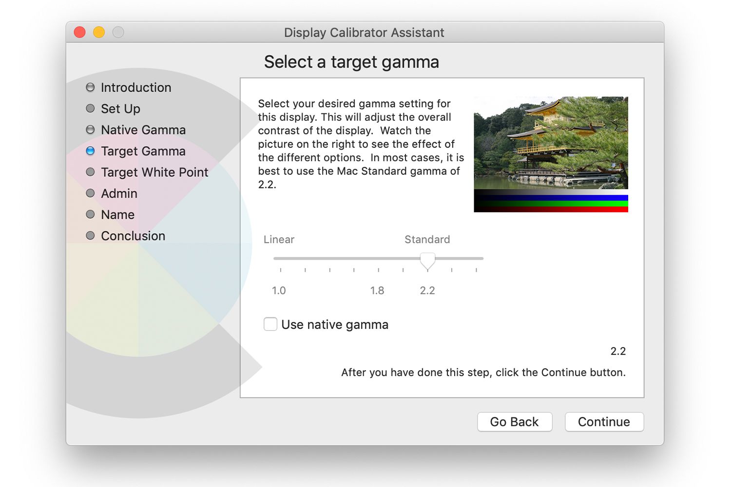 Target Gamma-scherm in Mac Systeemvoorkeuren
