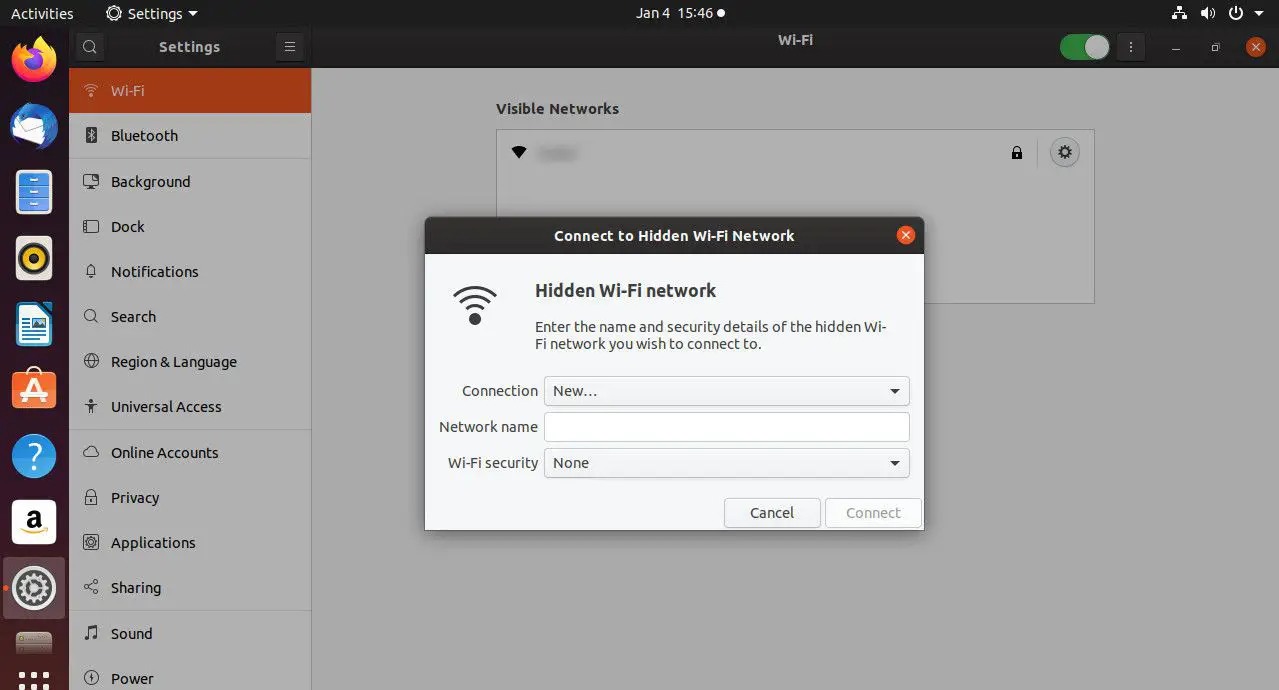 Ubuntu verbinding maken met verborgen wifi