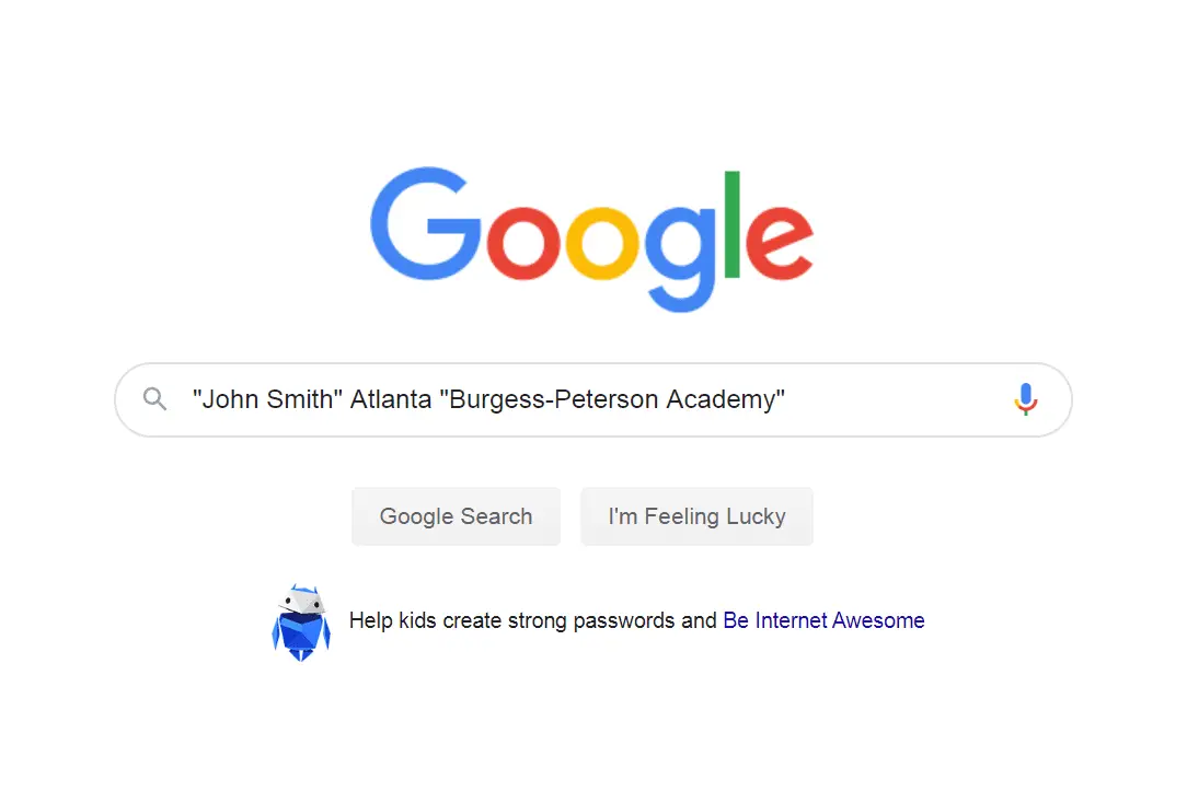 Google-zoekopdracht voor een persoon met de naam John Smith