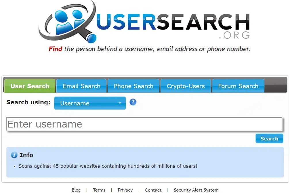 Usersearch.org omgekeerd zoeken naar gebruikersnaam