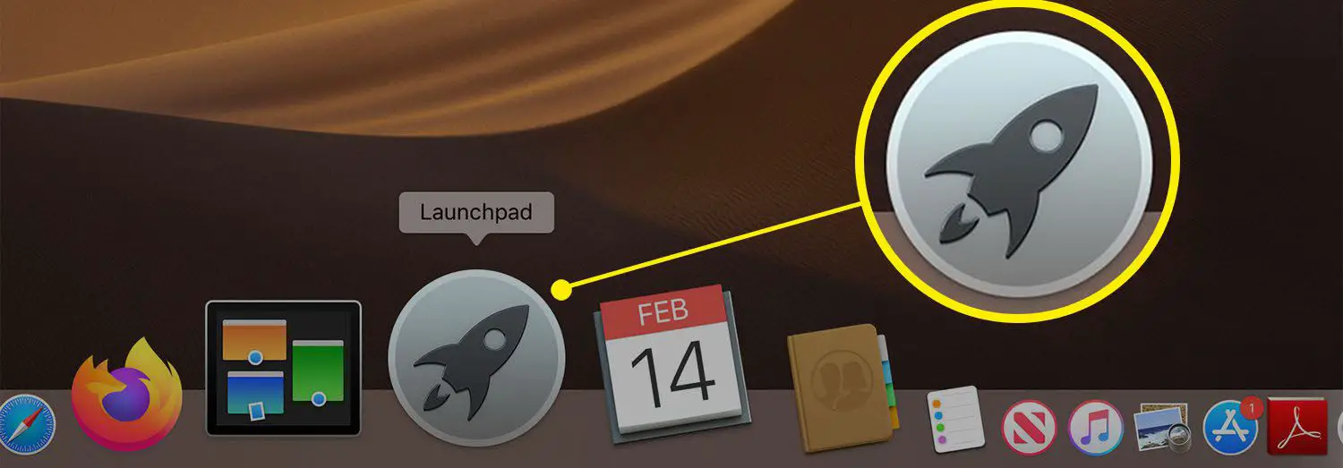 Launchpad-pictogram op het Mac Dock