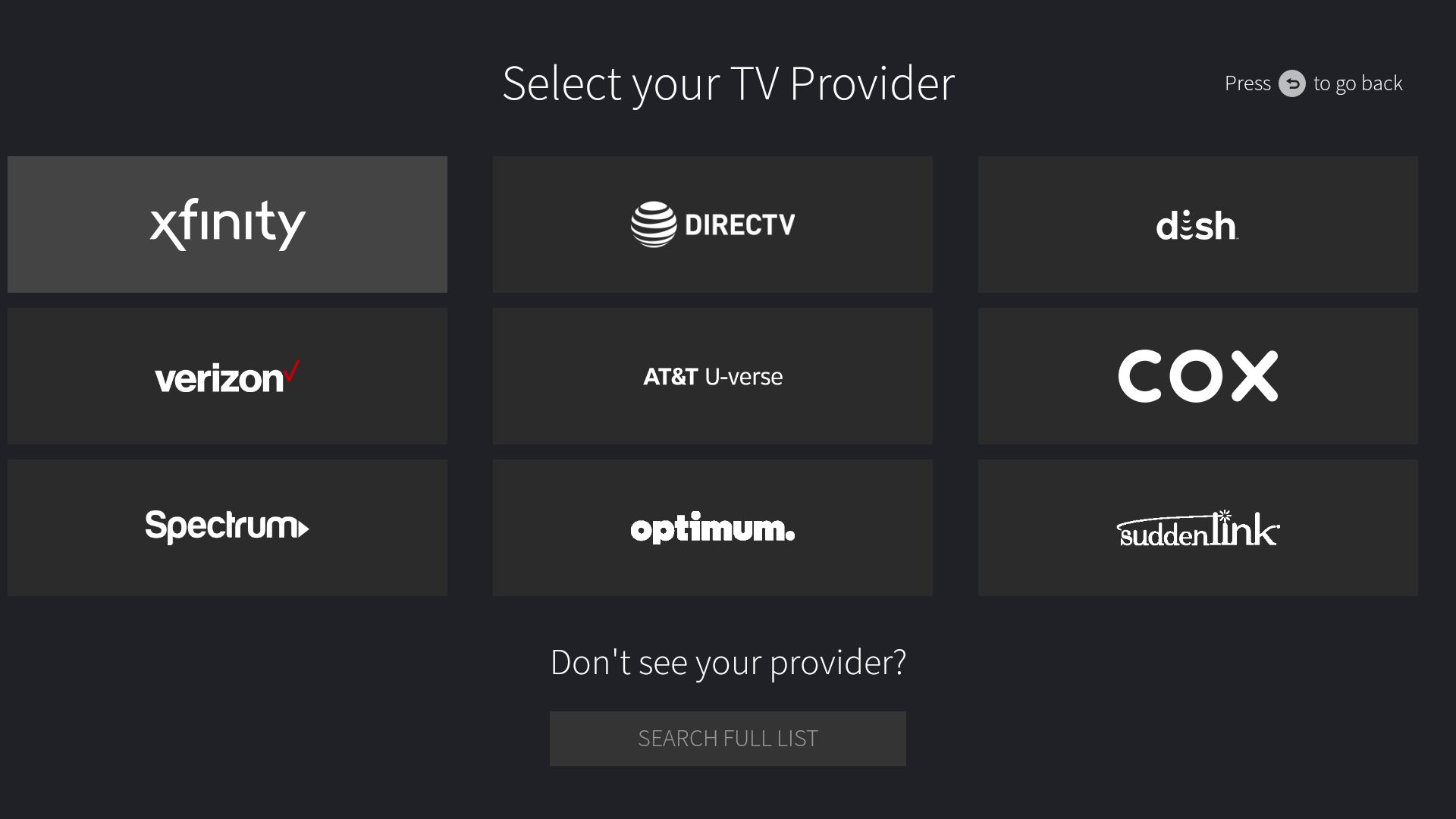 Selecteer je tv-aanbieder Fire TV Stick