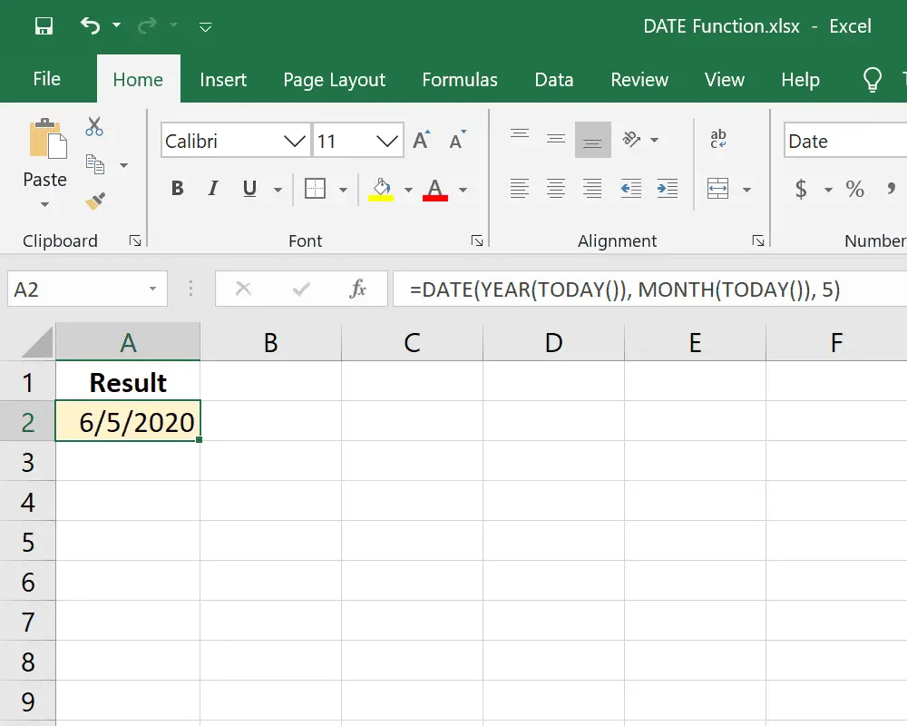 DATE- en TODAY-functies in één Excel-formule