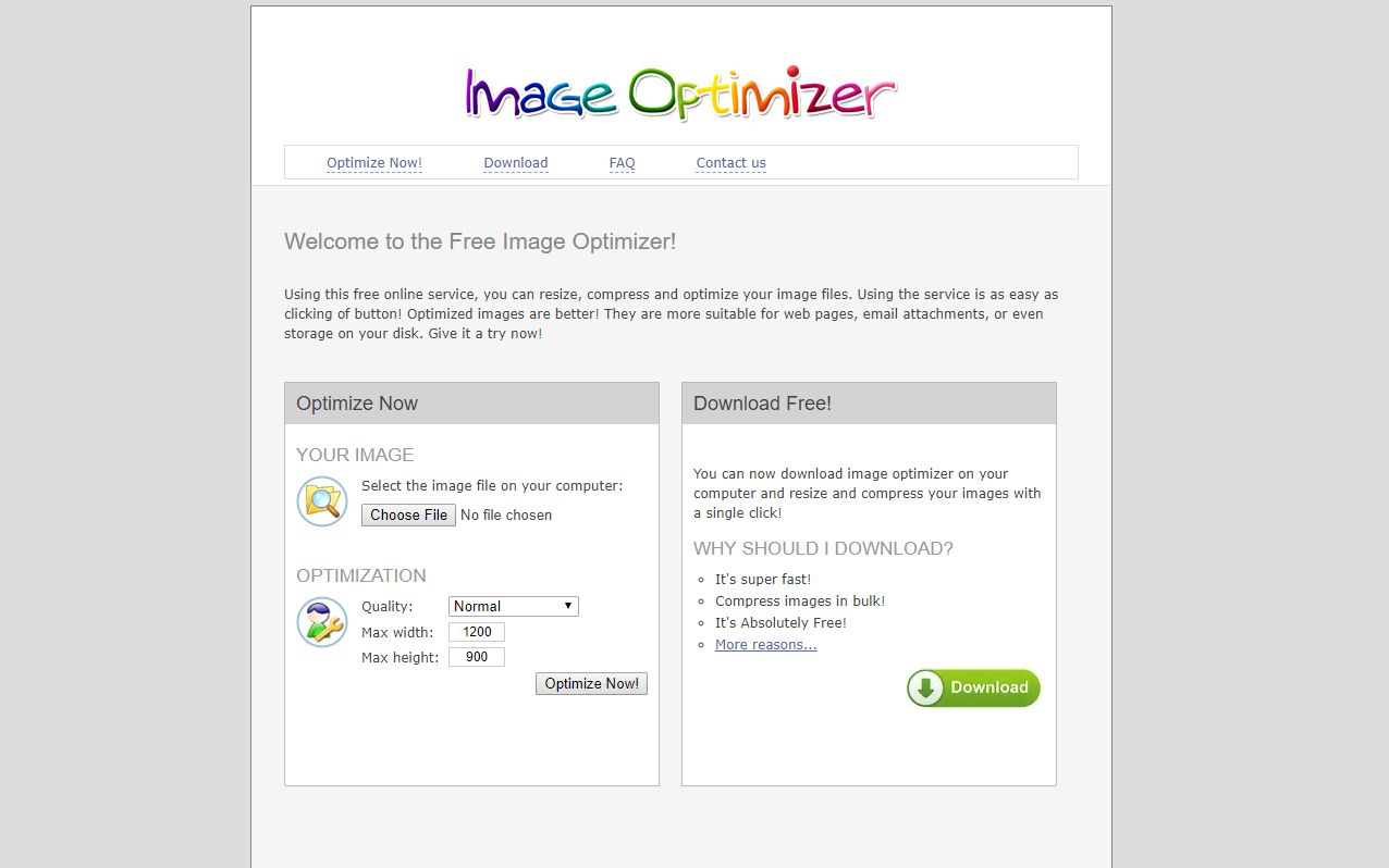 Selecties maken op ImageOptimizer.net