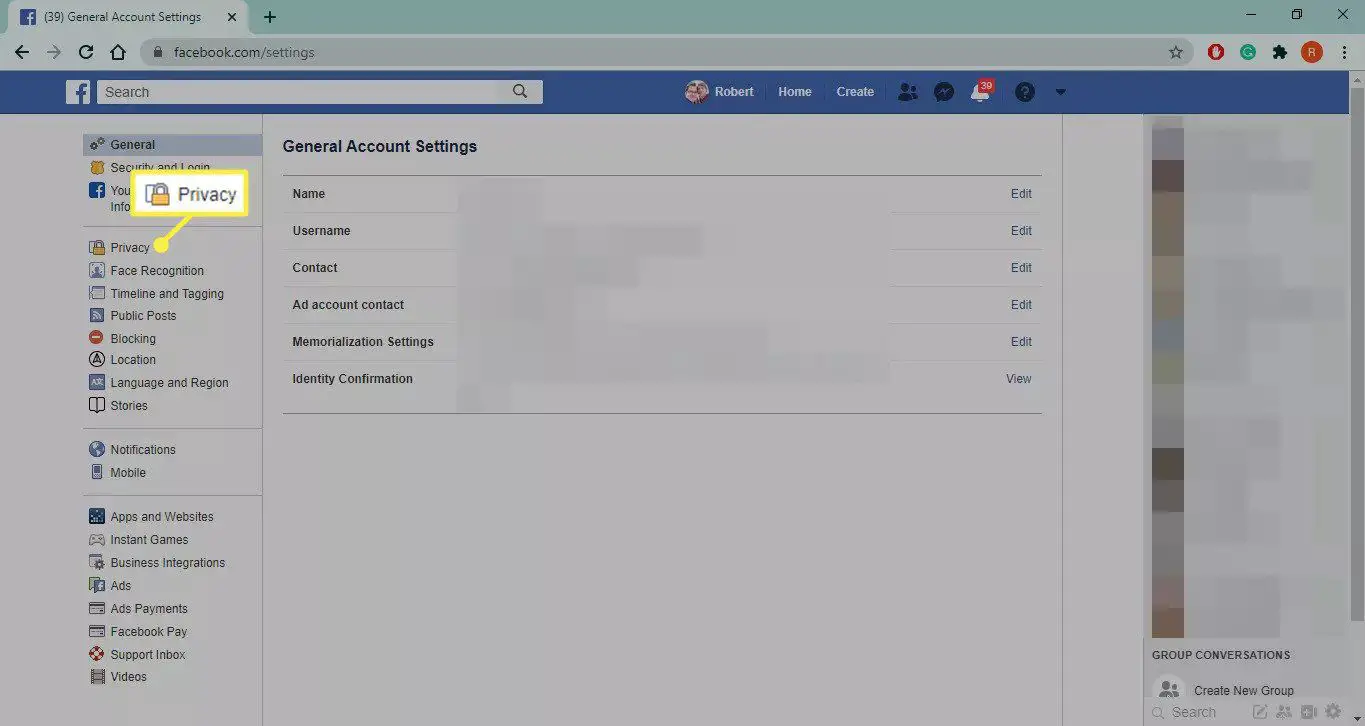 Privacy in Facebook-instellingen