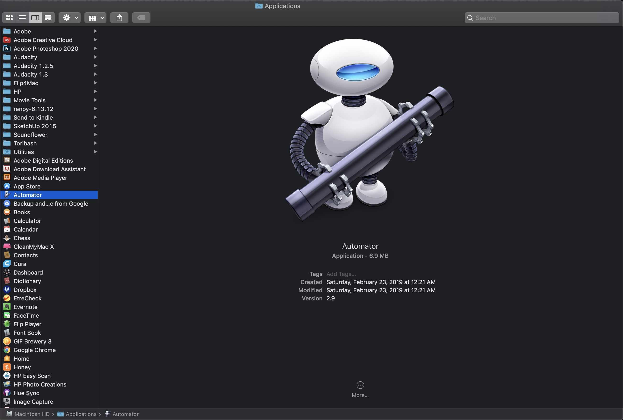 Automatisering in Finder