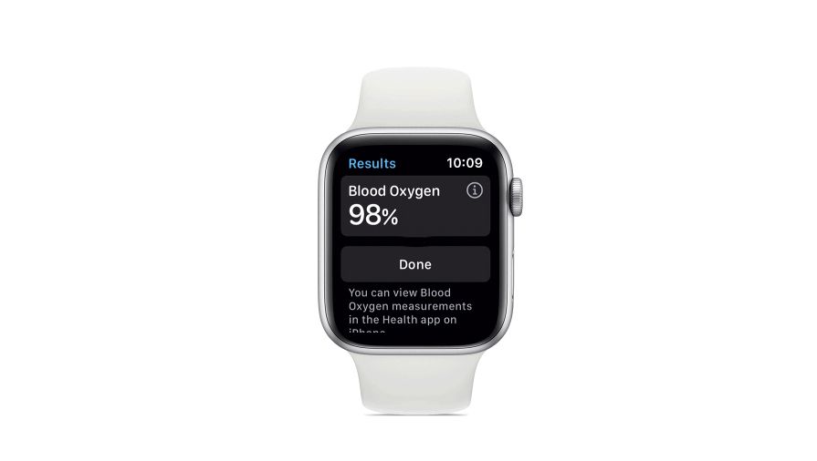 Apple Watch 6 geeft bloedzuurstofinformatie weer.