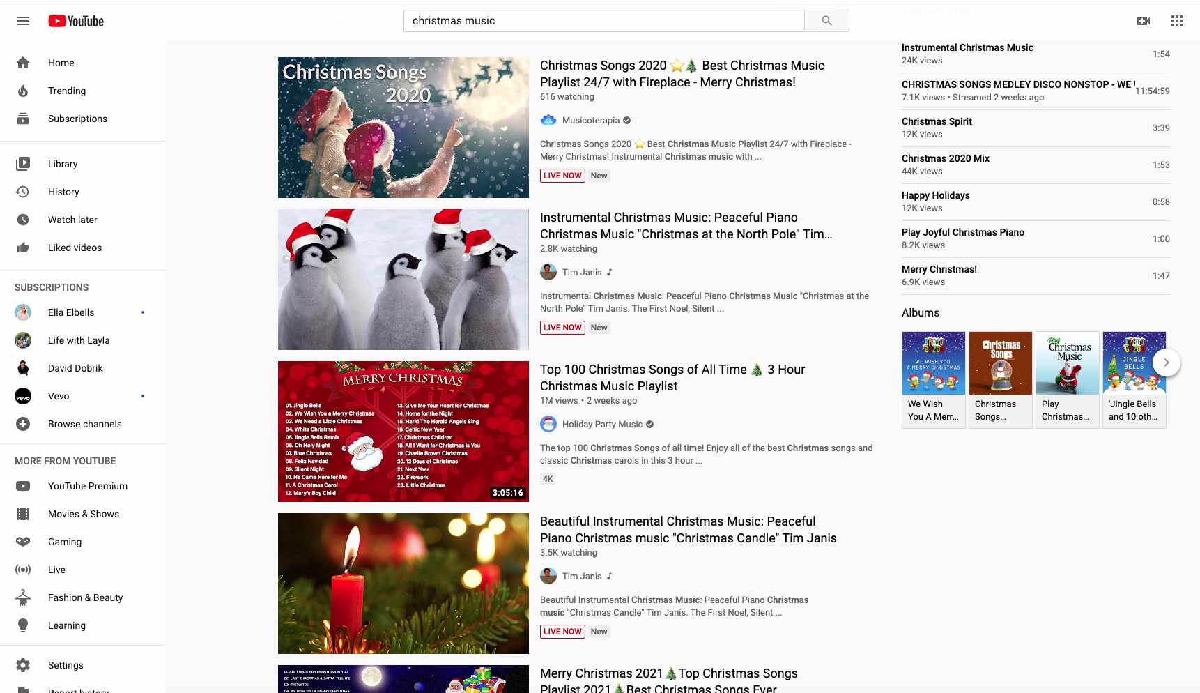 YouTube biedt gratis streaming kerstmuziek en video's