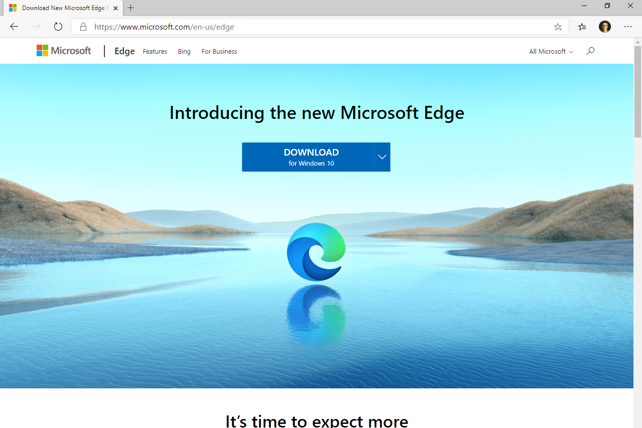 Microsoft Edge downloadpagina