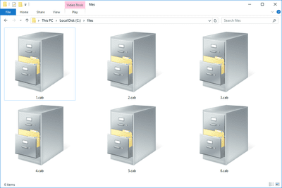 CAB-bestanden in Windows 10
