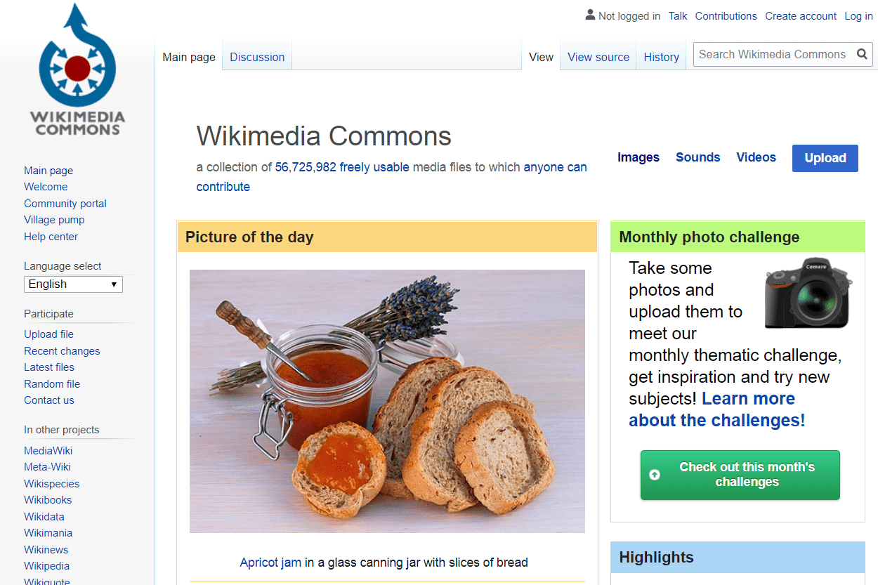 Wikimedia Commons-website