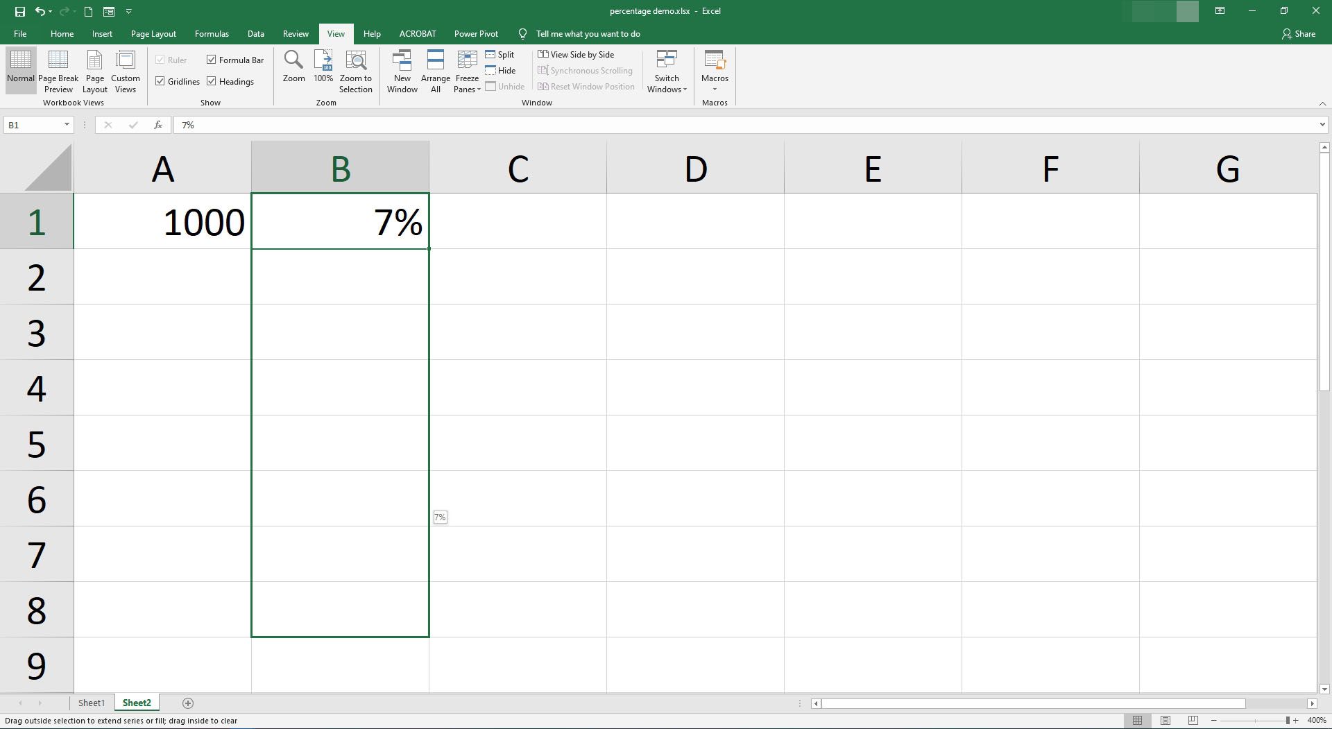 Meerdere cellen selecteren in Excel.