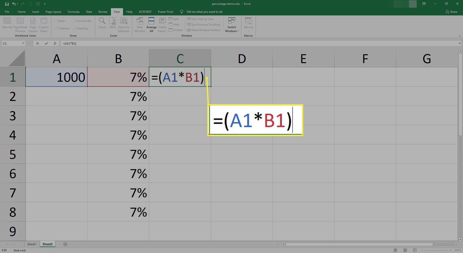 Een formule invoeren in Excel