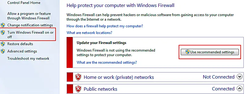 Windows-firewall uit screenshot