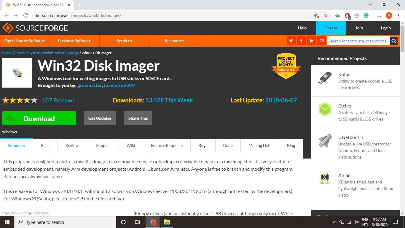 Win32 Disk Imager downloadpagina