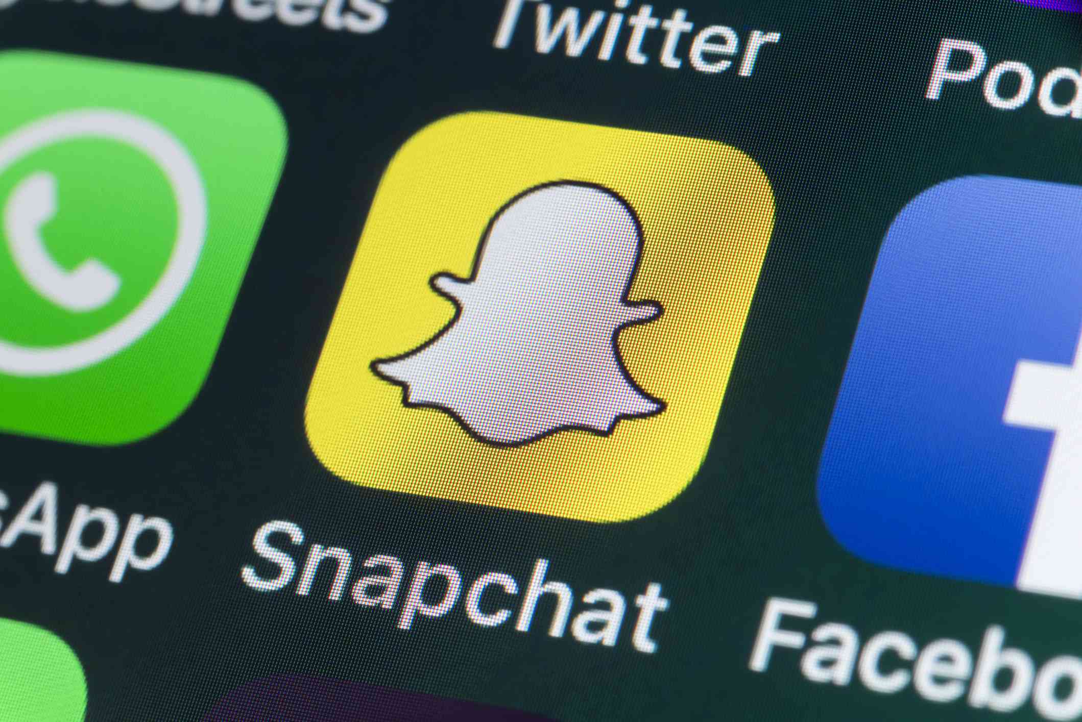 Snapchat-pictogram op een telefoonscherm