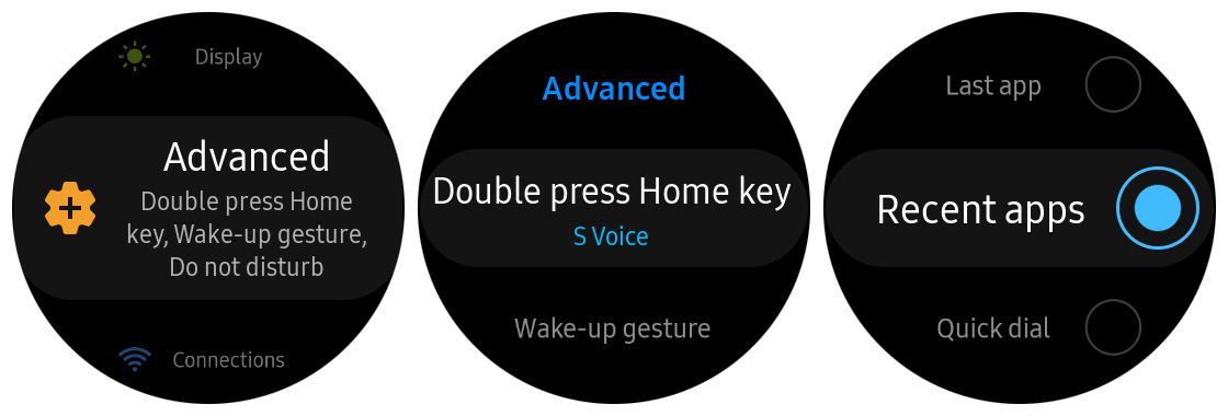 Home-sneltoets Samsung Gear S3